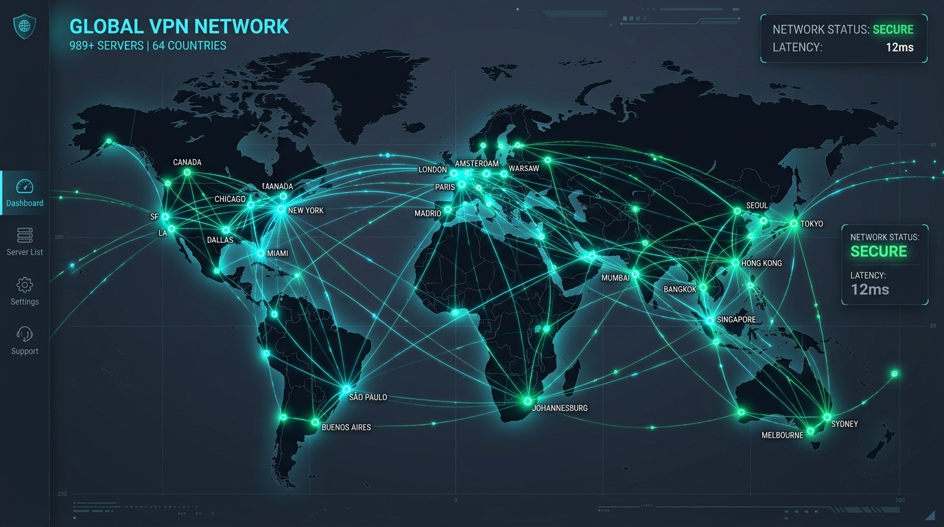 ZoogVPN Worldwide Server Infrastructure Map